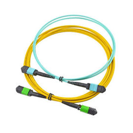 12 Kabel des Kern-MPO MTP, gelbe Farbstamm-Lichtwellenleiter-Versammlungen für SFP