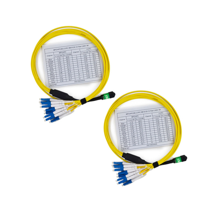 kaufen Geringe Einfügedämpfung 3,0 mm Durchmesser 12-Faser-MTP-zu-LC-vorkonfektioniertes Kabel mit losem Bündel online manufacture