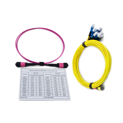 kaufen 3.0mm 100G MPO zu niedriger Einfügungsdämpfung MPO Jumper Fiber Cable Female Connector 10m online manufacture