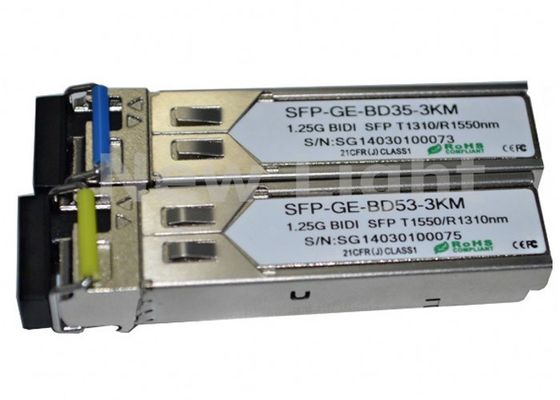 kaufen Hochleistungs 1,25G BiDi SFP-Transceiver mit Single-Mode-Faser und 3 km Übertragungsstrecke online manufacture