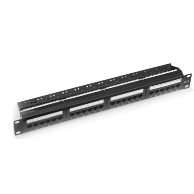 kaufen Metall RJ45 Ethernet Patch Panel abgeschirmt Cat5e/Cat6/Cat6a/Cat7 Schwarz 1U 2U mit Kabelmanagement online manufacture