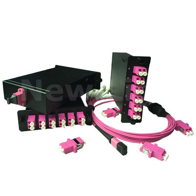 kaufen 1U Rack Mount MPO Kassettenmodul mit 144 Kernen OM3 Multimode Glasfaserverteilungssystem online manufacture