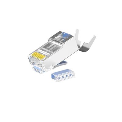 kaufen Industrielle CAT6 RJ45 Stecker in Großpackung mit transparentem Gehäuse und 50 Mikron vergoldeten Kontakten für 1 Gbit/s Ethernet online manufacture
