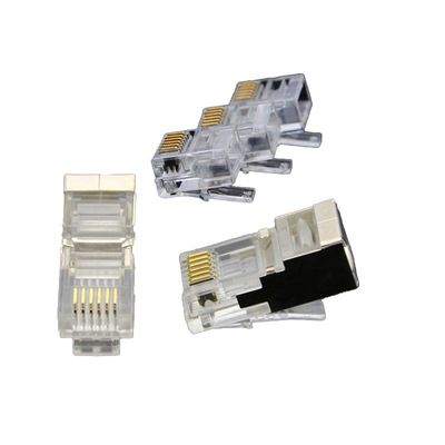 kaufen Pro-Grade 10 Gbit/s-fähiger RJ45-Stecker mit 600 MHz Bandbreite und dreifacher Abschirmung online manufacture