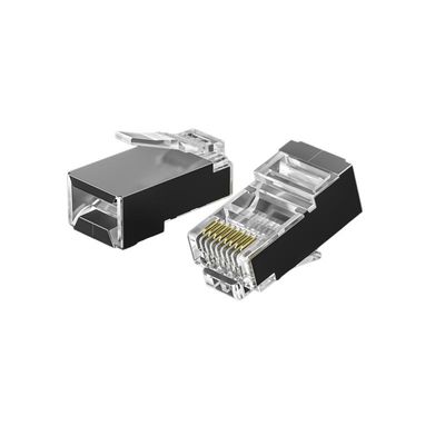 kaufen Hochleistungs-RJ45-Anschluss mit 50U-Goldkontakten, Fluke-Pass und transparenten, verworrenen Design online manufacture