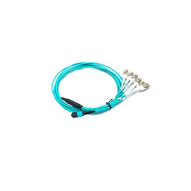 kaufen 4 Duplex-Kabel MPO MTP, kundengebundener Längen-Ausbruch-Lichtwellenleiter mit Aqua-Farbe online manufacture