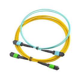 kaufen 12 Kabel des Kern-MPO MTP, gelbe Farbstamm-Lichtwellenleiter-Versammlungen für SFP online manufacture