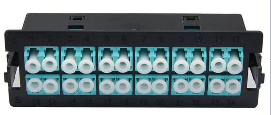 kaufen Schwarze LC Duplex 24 Port Glasfaser Patch Panel mit Clip Installation für 1U Rack Mount Verteilerbox online manufacture