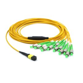 kaufen 12F niedrige Kabel-Frau der Einfügungsdämpfungs-MPO MTP - Faser-Verbindungsstück-Ausbruch-Kabel St. APC online manufacture