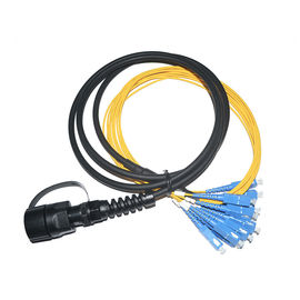 kaufen Schwarzes wasserdichtes MPO - Kern-Einmodenfaser-Optikfan Sc 12 - heraus Verbindungskabel 3 Meter online manufacture