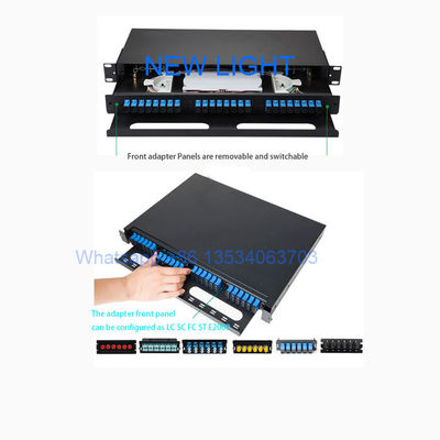 kaufen 24 Port 1U Schwarze Standardgröße Glasfaser Patch Panel mit Schiebe-Out Schublade Gehäuse online manufacture
