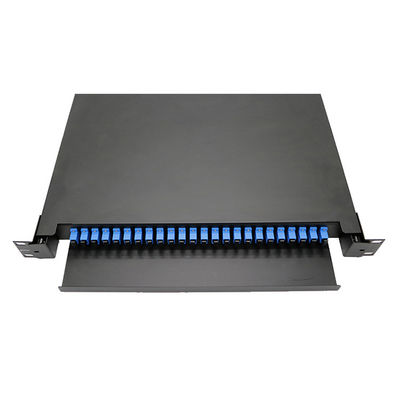kaufen 24 Port SC Typ 1U Rack Mount Fiber Optic Patch Panel mit Zug- und Schub-Typ-Design für Kabelmanagement online manufacture