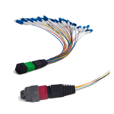 3,0 mm LSZH Rundes MPO MTP Patchkabel mit geringer Einfügedämpfung ≤0,35 dB für 10G OM3 OM4 Multimode-Anwendungen