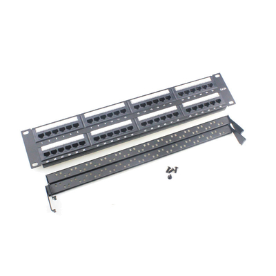 Vorbegrenzte Ethernet-Patch-Panels Schwarz 110/Krone IDC mit Kabelmanagement-Sicherheitsschutz