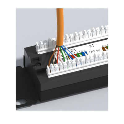 Metall-RJ45-Ethernet-Patch-Panel mit Kabelmanagement 1U-Höhenschirmkompatibilität für
