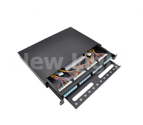 96-Kern LC Glasfaser-Patchpanel FTTH-Verteilungsbox Edelstahl 19-Zoll-Rackmontage