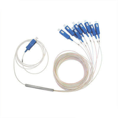 1x8 Port Konfiguration Glasfaser-Splitter mit 1260-1650nm Betriebswellenlänge und Stahlrohrtyp für FTTH / CATV