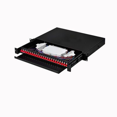 24-Port Rackmontierbare Glasfaser-Patchpanel mit ausziehbarer Schublade für Rechenzentren