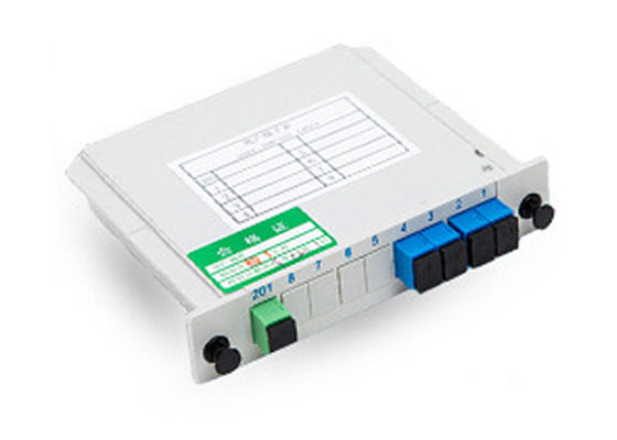 Kompaktes Design 1x4 Plug-in-Typ PLC Glasfasersplitter mit SC-Anschluss für LAN-, WAN- und Metro-Netzwerke