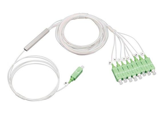 1x8 Mini Typ PLC Splitter mit SC-Anschluss und Edelstahlrohr für Glasfasernetze