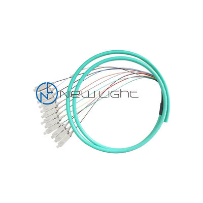 12-Kern Multimode-Glasfaser-Pigtail mit 0,9 mm Durchmesser für Hochgeschwindigkeits-Datenübertragung